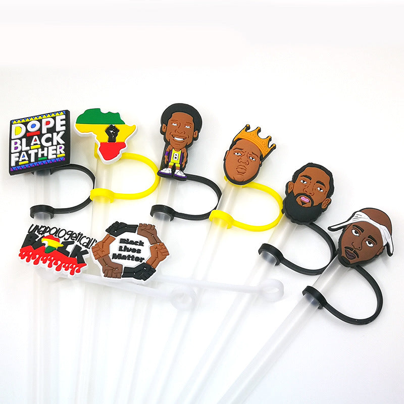 Wholesale 10PCS Street Culture Straw Set Silicone Dust Stopper Straw Tube Cap